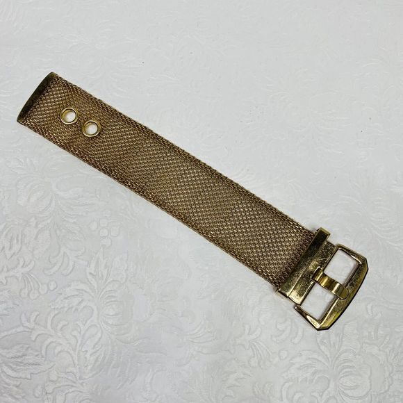 Vtg 1970s Set Gold Tone Mesh Belt and Bracelet